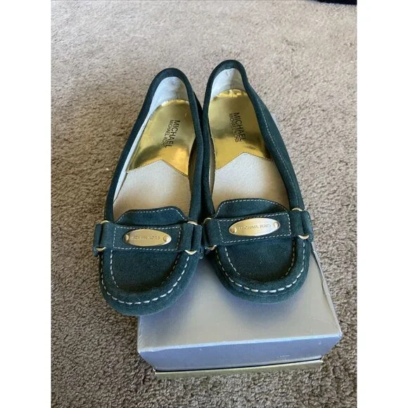 Michael Kors Suede‎ Moccasin Loafer Flats Sage Dark Green 6M - Picture 8 of 9